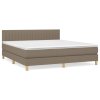 vidaXL Posteľný rám boxspring s matracom sivohned 180x200 cm látka