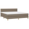 vidaXL Posteľný rám boxspring s matracom sivohned 180x200 cm látka