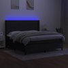vidaXL Posteľ boxsping s matracom a LED čierna 160x200 cm látka
