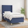vidaXL Posteľný rám boxspring s matracom modrý 90x190 cm látka
