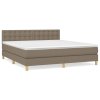vidaXL Posteľný rám boxspring s matracom sivohned 180x200 cm látka