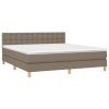 vidaXL Posteľný rám boxspring s matracom sivohned 180x200 cm látka
