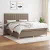 vidaXL Posteľný rám boxspring s matracom sivohned 180x200 cm látka