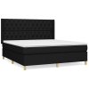 vidaXL Posteľný rám boxspring s matracom čierny 160x200 cm látka