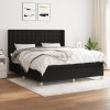 vidaXL Posteľný rám boxspring s matracom čierny 160x200 cm látka
