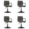 vidaXL Otočné jedálenské stoličky 4 ks tmavosivé zamatové