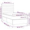 vidaXL Posteľ boxsping s matracom a LED bledosivá 90x200 cm látka