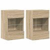 vidaXL Nástenné skrinky s LED osvetlením pre TV 2 ks dub sonoma 40x30x60,5cm