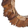 vidaXL Nástenné zrkadlo 60 cm okrúhle teakové drevo