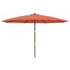 vidaXL Záhradný slnečník s drevenou tyčou terakotový 400x273 cm