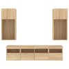 vidaXL 5-dielne TV nástenné skrinky s LED dub sonoma kompozitné drevo