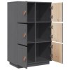vidaXL Vysoká skrinka sivá 67x40x108,5 cm masívna borovica