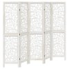 vidaXL Paraván 5 panelov biely masívne drevo paulovnie