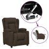 vidaXL Zdvíhacie kreslo tmavohnedé látkové