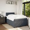 vidaXL Posteľný rám boxspring s matracom tmavosivý 90x190 cm zamat