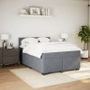 vidaXL Posteľný rám boxspring s matracom tmavosivý 140x190 cm zamat