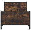 vidaXL Kovový posteľný rám bez matraca dymový dub 90x200 cm