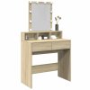vidaXL Toaletný stolík s LED dub sonoma 80x41x144,5 cm
