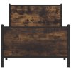 vidaXL Kovový posteľný rám bez matraca dymový dub 80x200 cm
