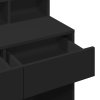 vidaXL Toaletný stolík s LED čierny 80x41x134,5 cm