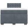 vidaXL Posteľný rám boxspring s matracom tmavosivý 90x190 cm zamat