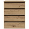 vidaXL Rohová komoda so zásuvkami dub artisan 60x41x76cm kompoz. drevo