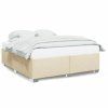 vidaXL Posteľ bez matraca krémová 200x200 cm látka