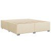 vidaXL Posteľ bez matraca krémová 200x200 cm látka