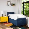 vidaXL Posteľný rám boxspring s matracom modrý 90x190 cm látka