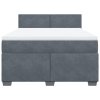 vidaXL Posteľný rám boxspring s matracom tmavosivý 160x200 cm zamat