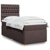 vidaXL Posteľný rám boxsping s matracom hnedý 80x200 cm látka