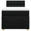 vidaXL Posteľný rám boxspring s matracom čierny 90x200 cm látka