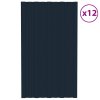 vidaXL Strešné panely 12 ks pozinkovaná oceľ antracitové 80x45 cm