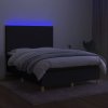 vidaXL Posteľ boxsping s matracom a LED čierna 140x190 cm látka