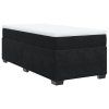 vidaXL Posteľný rám boxspring s matracom čierny 90x190 cm zamat