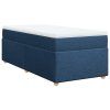 vidaXL Posteľný rám boxsping s matracom modrý 80x200 cm látka