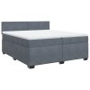 vidaXL Posteľný rám boxspring s matracom tmavosivý 200x200 cm zamat