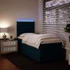 vidaXL Posteľný rám boxsping s matracom modrý 80x200 cm zamat