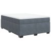 vidaXL Posteľný rám boxspring s matracom tmavosivý 140x190 cm zamat