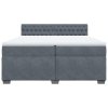 vidaXL Posteľný rám boxspring s matracom tmavosivý 200x200 cm zamat