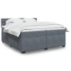 vidaXL Posteľný rám boxspring s matracom tmavosivý 200x200 cm zamat