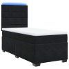 vidaXL Posteľný rám boxspring s matracom čierny 90x190 cm zamat