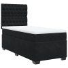 vidaXL Posteľný rám boxspring s matracom čierny 90x190 cm zamat