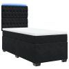 vidaXL Posteľný rám boxspring s matracom čierny 80x200 cm zamat