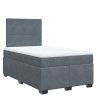 vidaXL Posteľný rám boxspring s matracom tmavosivý 90x190 cm zamat