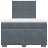 vidaXL Posteľný rám boxspring s matracom tmavosivý 90x190 cm zamat