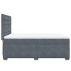 vidaXL Posteľný rám boxspring s matracom tmavosivý 140x190 cm zamat