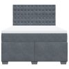 vidaXL Posteľný rám boxspring s matracom tmavosivý 140x190 cm zamat
