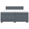 vidaXL Posteľný rám boxspring s matracom tmavosivý 200x200 cm zamat