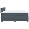 vidaXL Posteľný rám boxspring s matracom tmavosivý 200x200 cm zamat